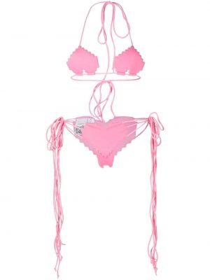 Bikini cu motiv cu inimi Natasha Zinko roz