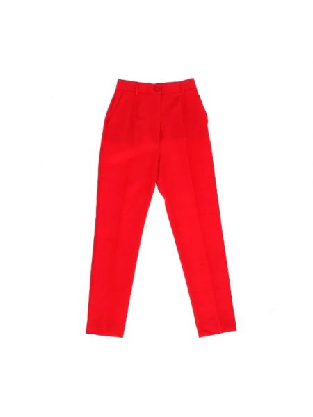 Jedwabne spodnie Dolce & Gabbana Pre-owned czerwone