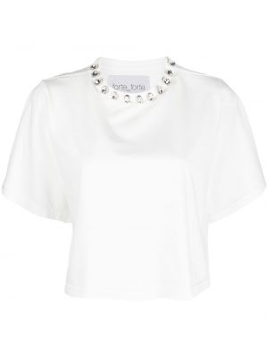 Βαμβακερή μπλούζα Forte_forte λευκό
