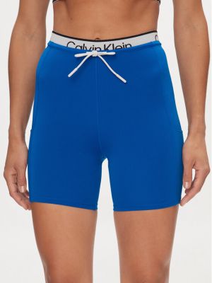 Slim fit priliehavé športové šortky Calvin Klein Performance modrá