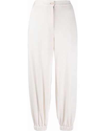 Pantalones de punto Brunello Cucinelli blanco