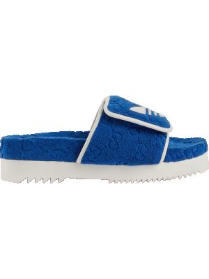 Хлопковые сандалии на платформе Adidas синие
