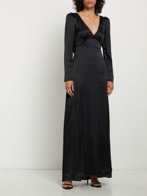 Sukienka midi z otwartymi plecami w grochy Weworewhat czarna