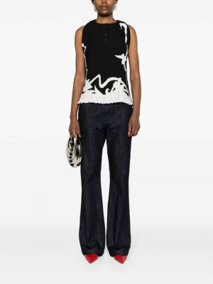 Bluzka z nadrukiem w abstrakcyjne wzory plisowana Lanvin