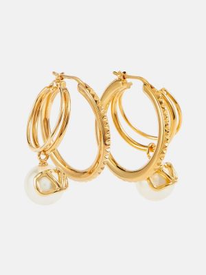 Boucles d'oreilles avec perles à boucle Valentino doré