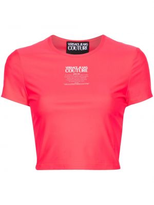 T-shirt à imprimé Versace Jeans Couture rose