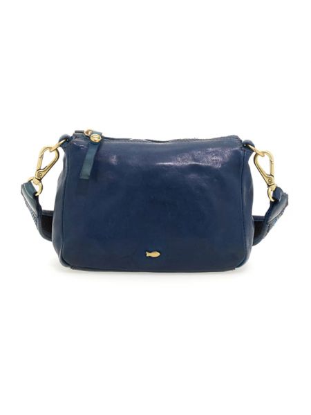 Leder shopper handtasche mit taschen Campomaggi blau