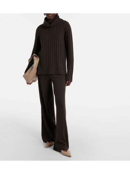 Kašmírový svetr Lisa Yang hnědý