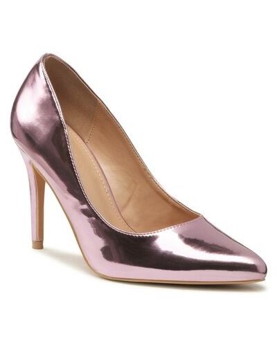 Pantofi cu toc din piele cu toc din piele ecologică Naomi roz