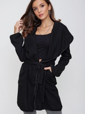 Kabát s šálovým límcem By Saygı černý