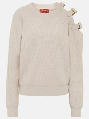 Sweter wełniany z kaszmiru Altuzarra biały