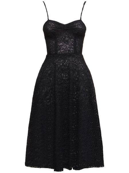 Midi haljina s čipkom Ermanno Scervino crna