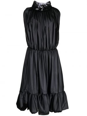 Bavlněné midi šaty z nylonu bez rukávů Comme Des Garçons - černá