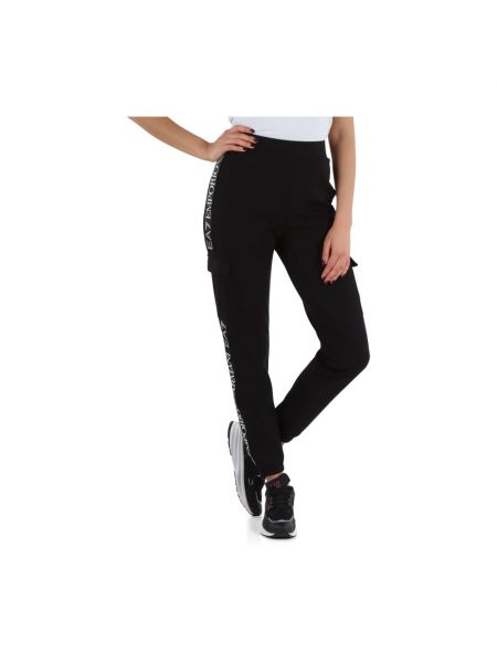 Pantalones de chándal de algodón Emporio Armani Ea7 negro