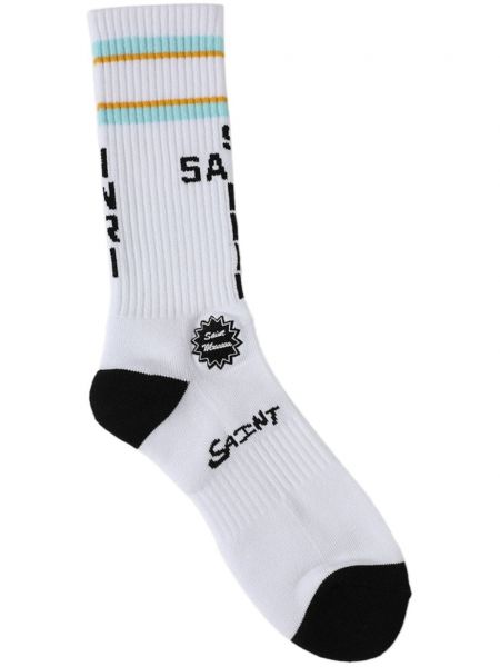 Памучни чорапи на райета Saint Mxxxxxx бяло