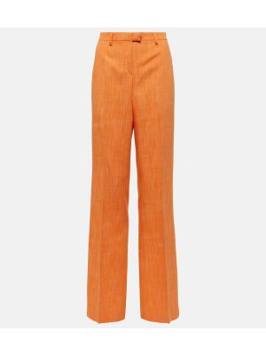 Rovné nohavice s vysokým pásom Etro oranžová