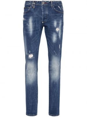 Proste jeansy Philipp Plein niebieskie