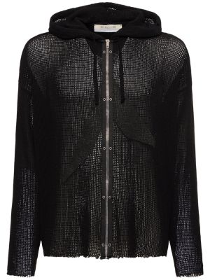 Βαμβακερός φούτερ με κουκούλα με φερμουάρ από διχτυωτό 1017 Alyx 9sm μαύρο