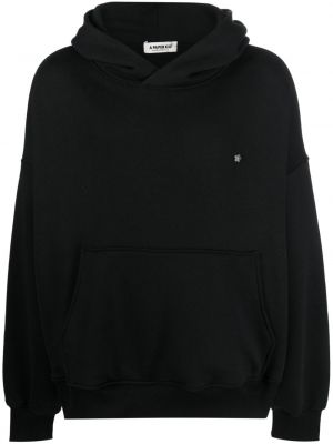 Medvilninis siuvinėtas džemperis su gobtuvu A Paper Kid juoda