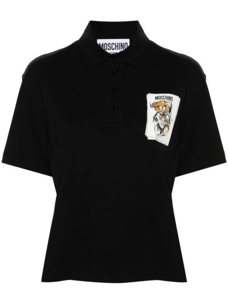 Baskılı polo yaka tişört Moschino beyaz