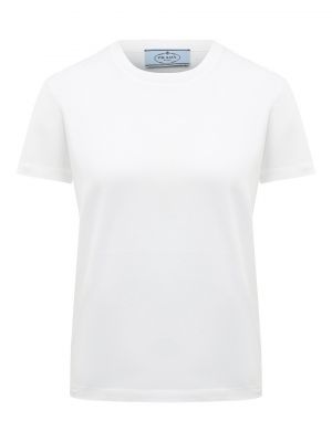 Хлопковая футболка Prada белая