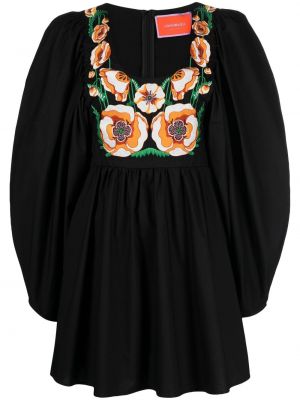 Mini šaty s výšivkou La Doublej čierna
