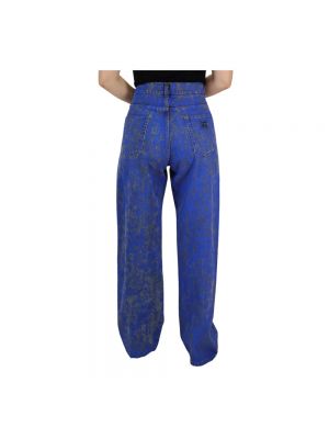 Tie dye proste spodnie Dolce And Gabbana niebieskie