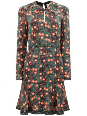 Hedvábné šaty s potiskem Saloni zelené