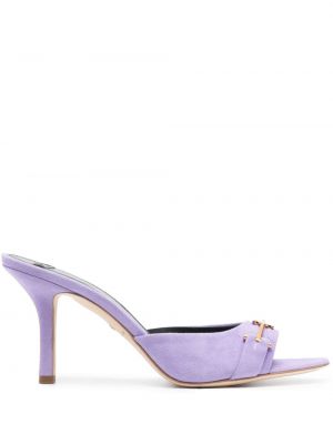 Papuci tip mules din piele de căprioară Elisabetta Franchi violet
