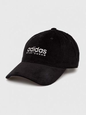 Kapa iz rebrastega žameta Adidas Performance črna