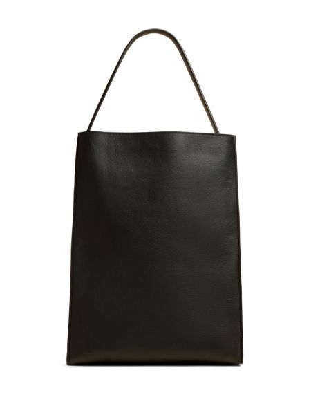 Δερμάτινη τσάντα shopper Khaite μαύρο