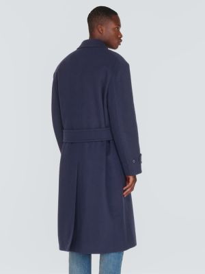 Μάλλινο παλτό Gucci μπλε