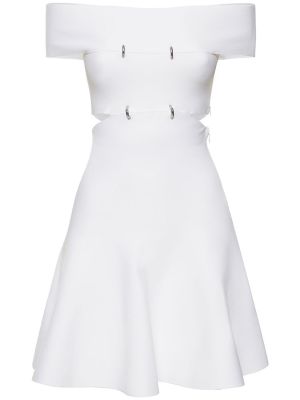 Viskózové mini šaty Alexander Mcqueen biela