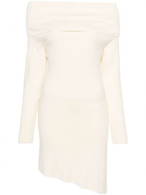 Ασύμμετρη πλεκτή φόρεμα Claudie Pierlot λευκό