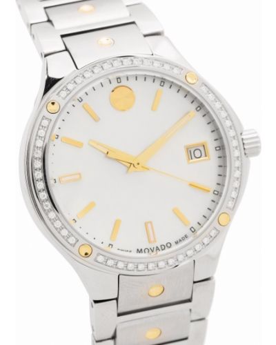 Zegarek z kryształkami Movado biały