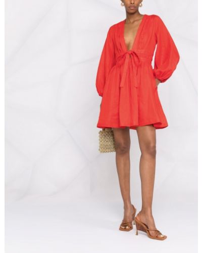 Mini vestido con lazo Zimmermann rojo