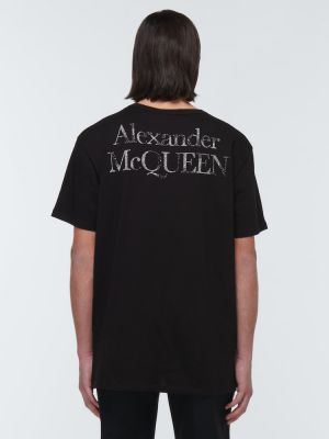 Tricou din bumbac cu imagine Alexander Mcqueen negru