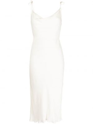 Satynowe sukienka koktajlowa na zamek Kiki De Montparnasse - biały