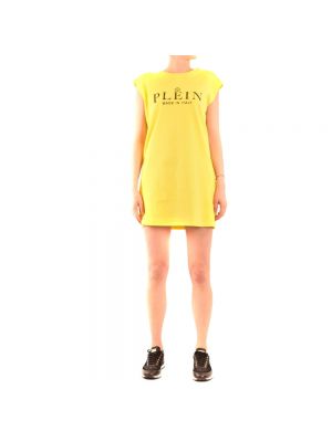 Żółta sukienka mini Philipp Plein