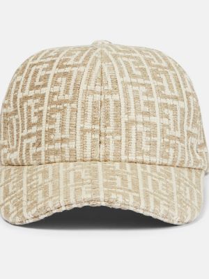 Gorra de lino de algodón Balmain