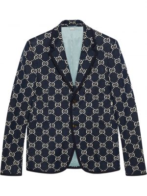 Chaqueta de tejido jacquard Gucci azul