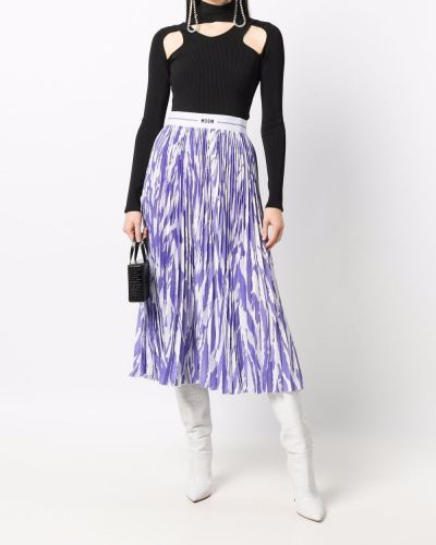 Falda con estampado abstracto Msgm violeta