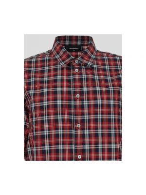 Camisa de algodón a cuadros Dsquared2 rojo