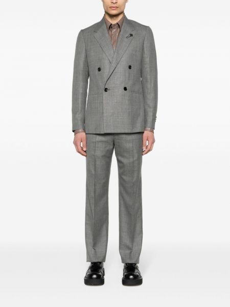 Vlněný oblek Lardini šedý