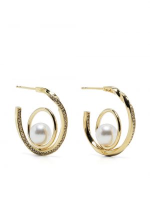 Boucles d'oreilles avec perles à boucle plaquées or Completedworks