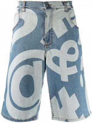Pantalones cortos vaqueros con estampado Moschino azul