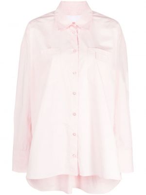Oversize памучна риза Remain розово