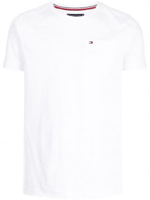 Camiseta con bordado con bolsillos Tommy Hilfiger blanco