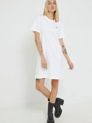 Pamučna mini haljina Adidas Originals bijela