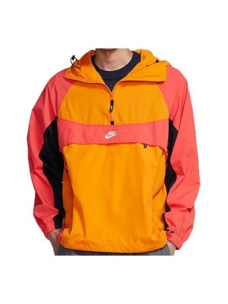 Куртка на молнии с капюшоном свободного кроя Nike оранжевая